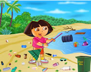 Ecofreak Dora cleaning beach Dors jtkok